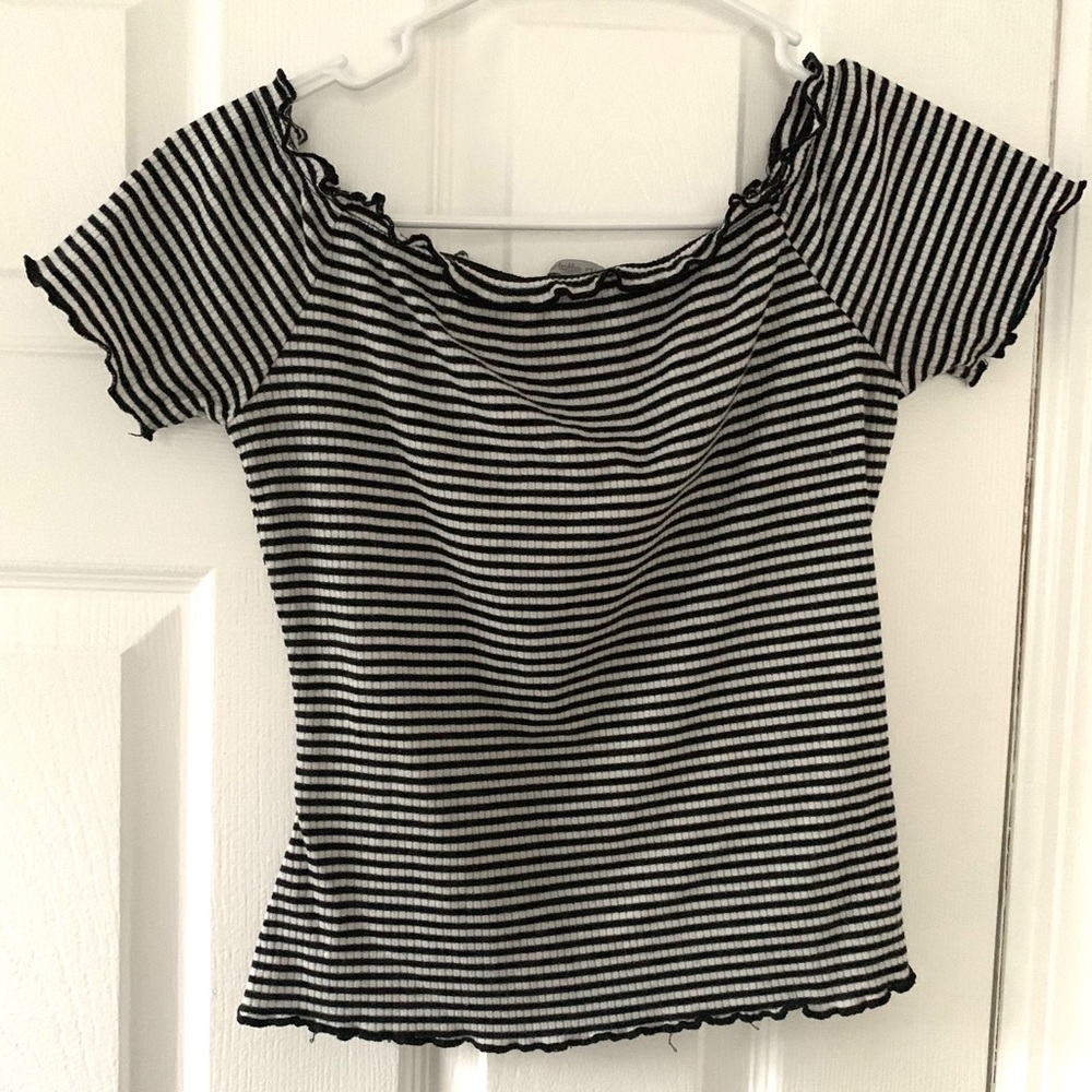 Striped Ruffle Babydoll Tee